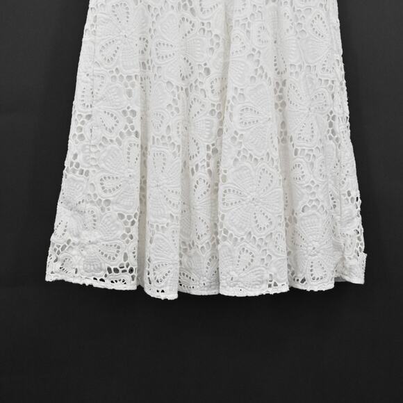 LILLY PULITZER‎ Marla Dress Size 2 Resort White Floral Lace Sleeveless Fit Flare - Picture 11 of 13